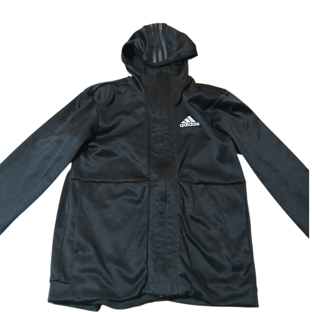 Adidas Climawarm Blacl Zip Up Hooded Hoodie Jacket Size Small